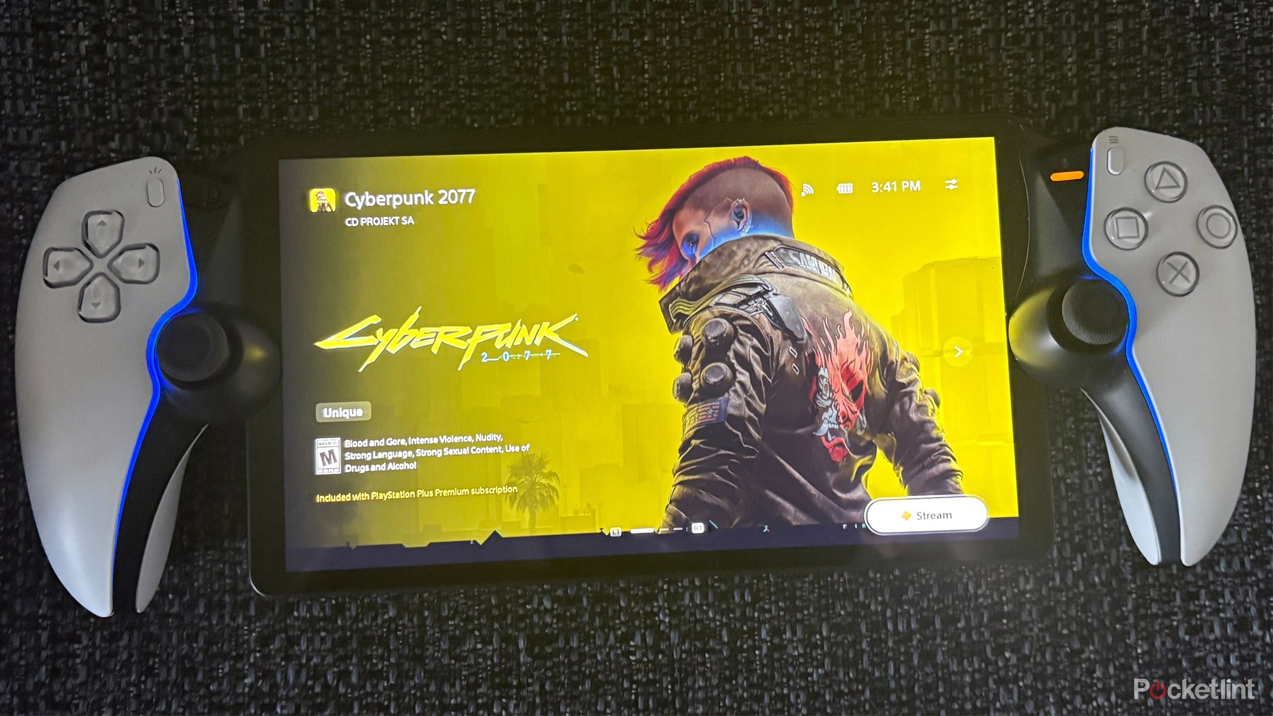 PlayStation Portal with Cyberpunk 2077 on the screen.