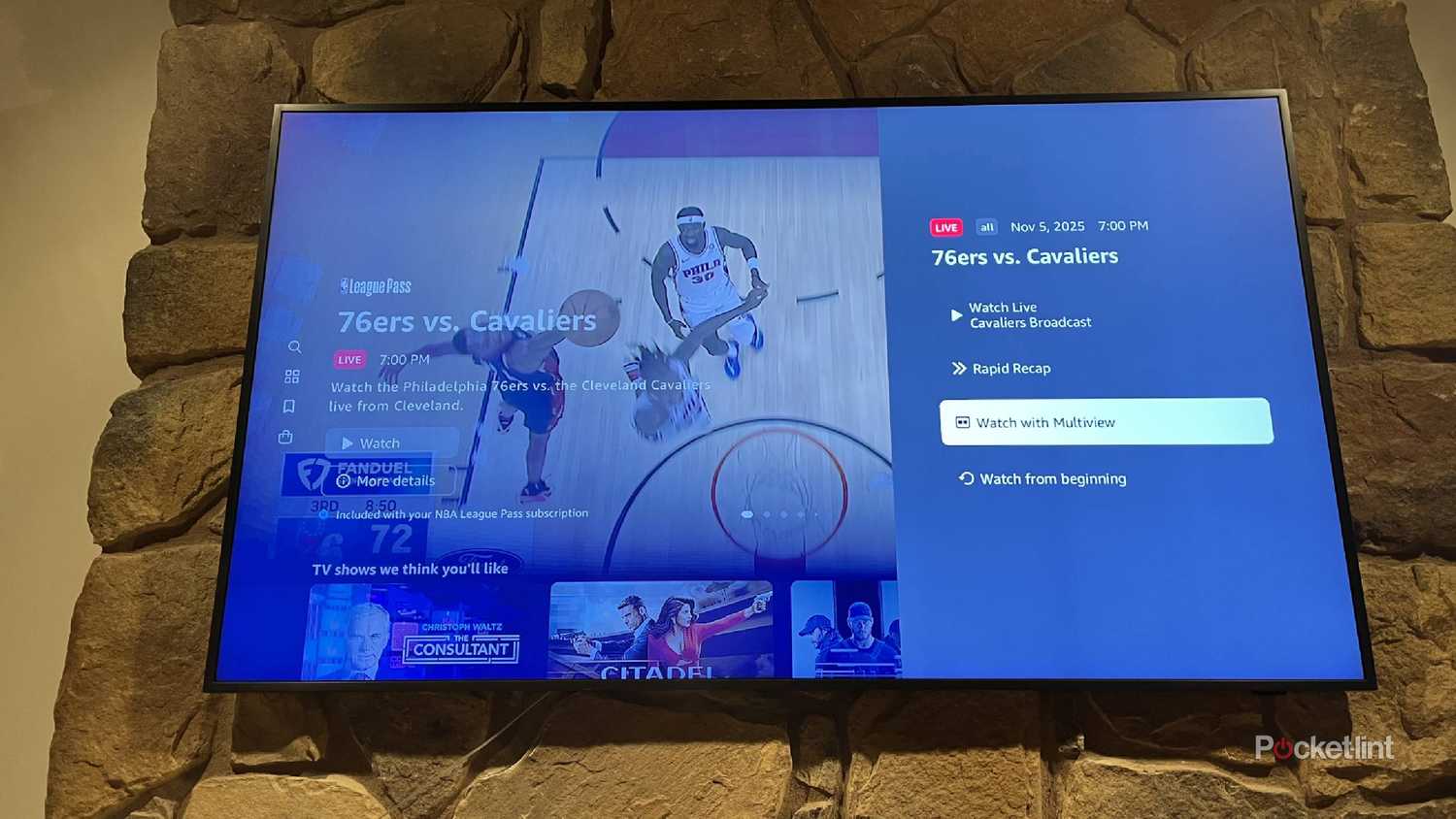 Choosing Multiview on Prime Video for NBA League Pass games.
