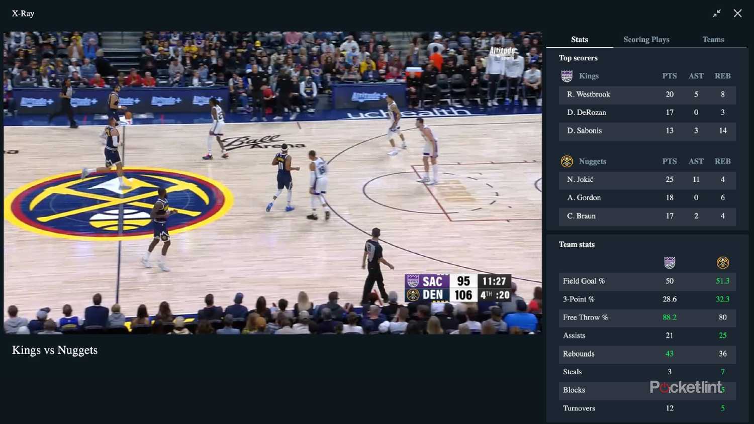 Prime Video NBA games on a laptop.