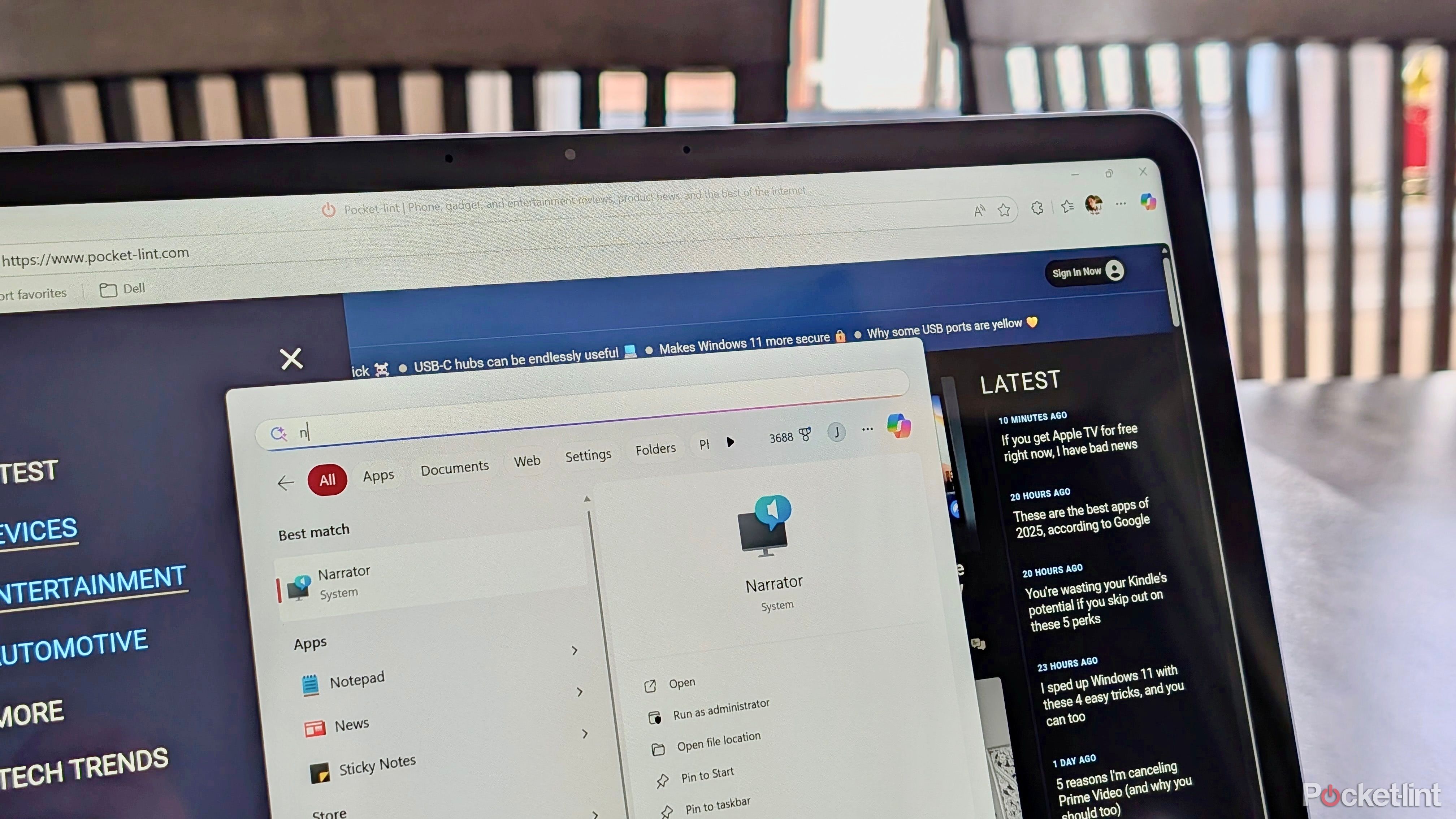 Narrator on Windows. 