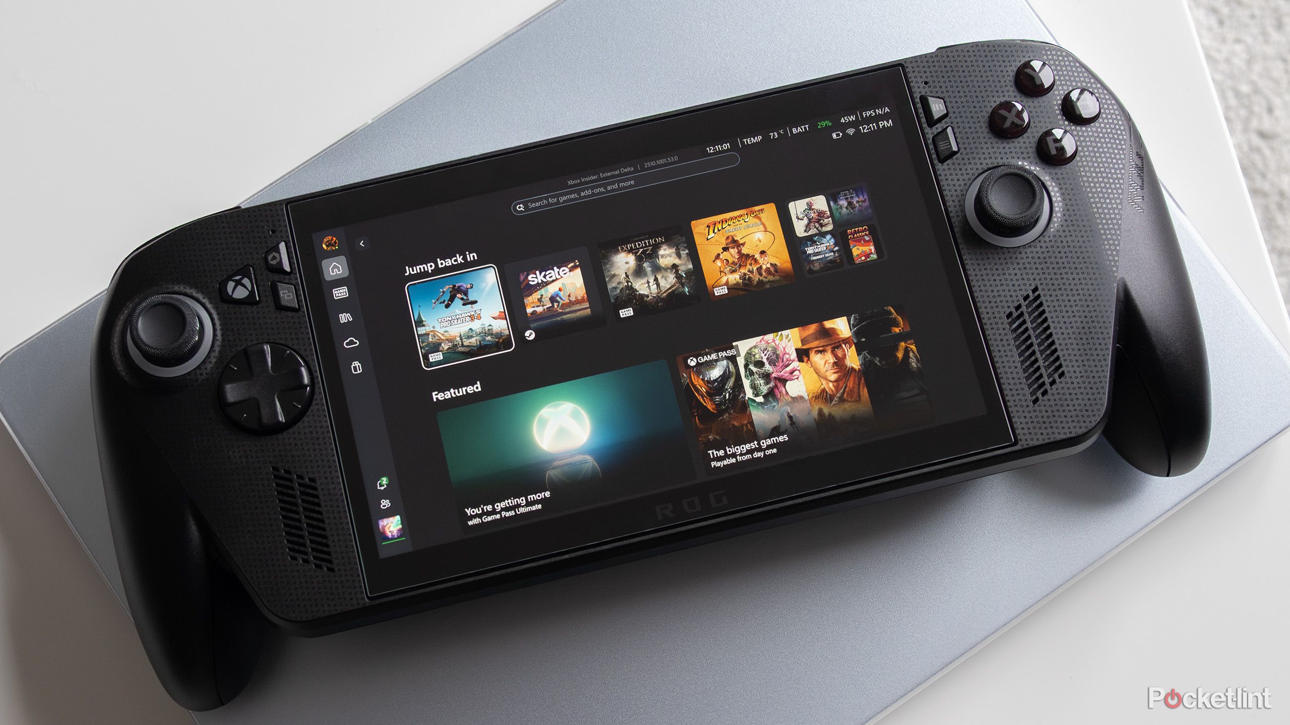 The ROG Xbox Ally X sitting on a table