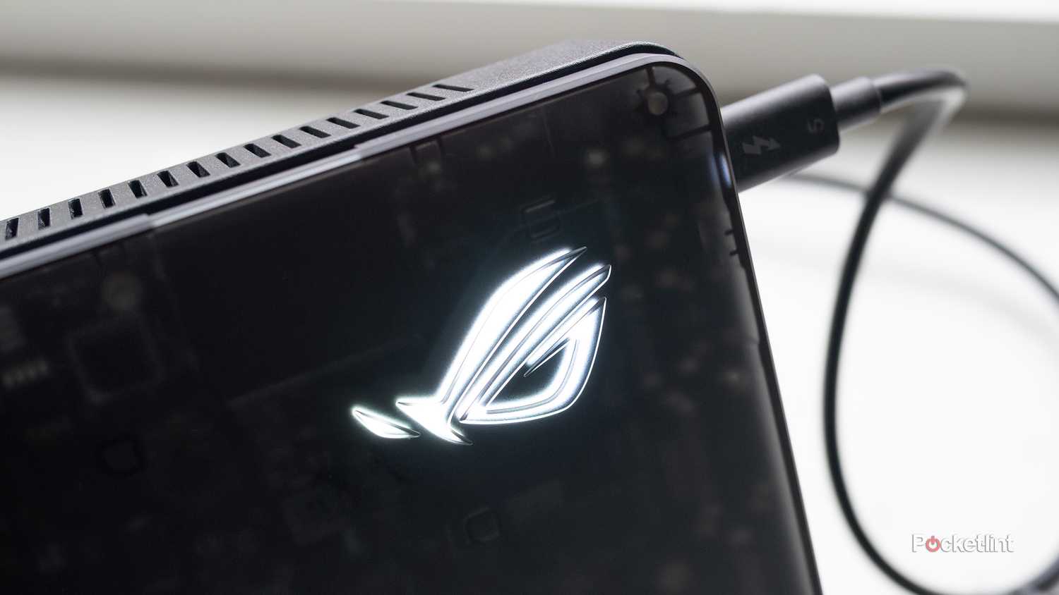 The ROG XG Mobile (2025)'s logo lit up