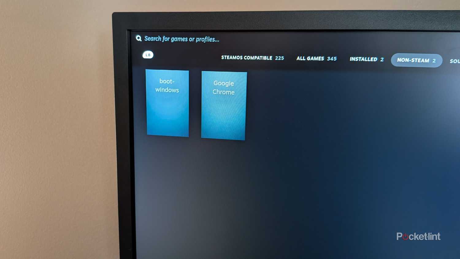 Two icons in Steam on Bazzite.