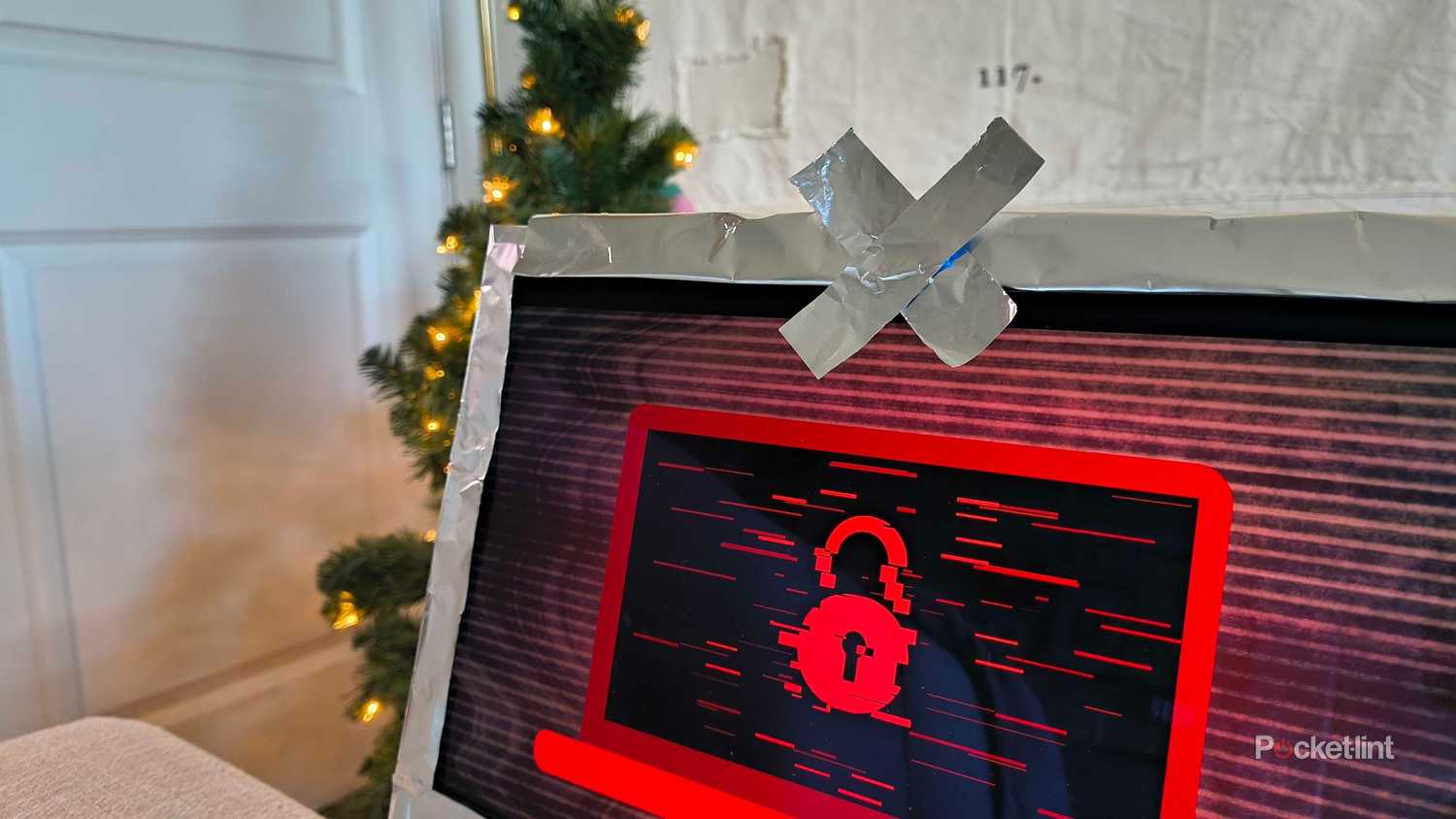 Tin foil on a MacBook Pro. 