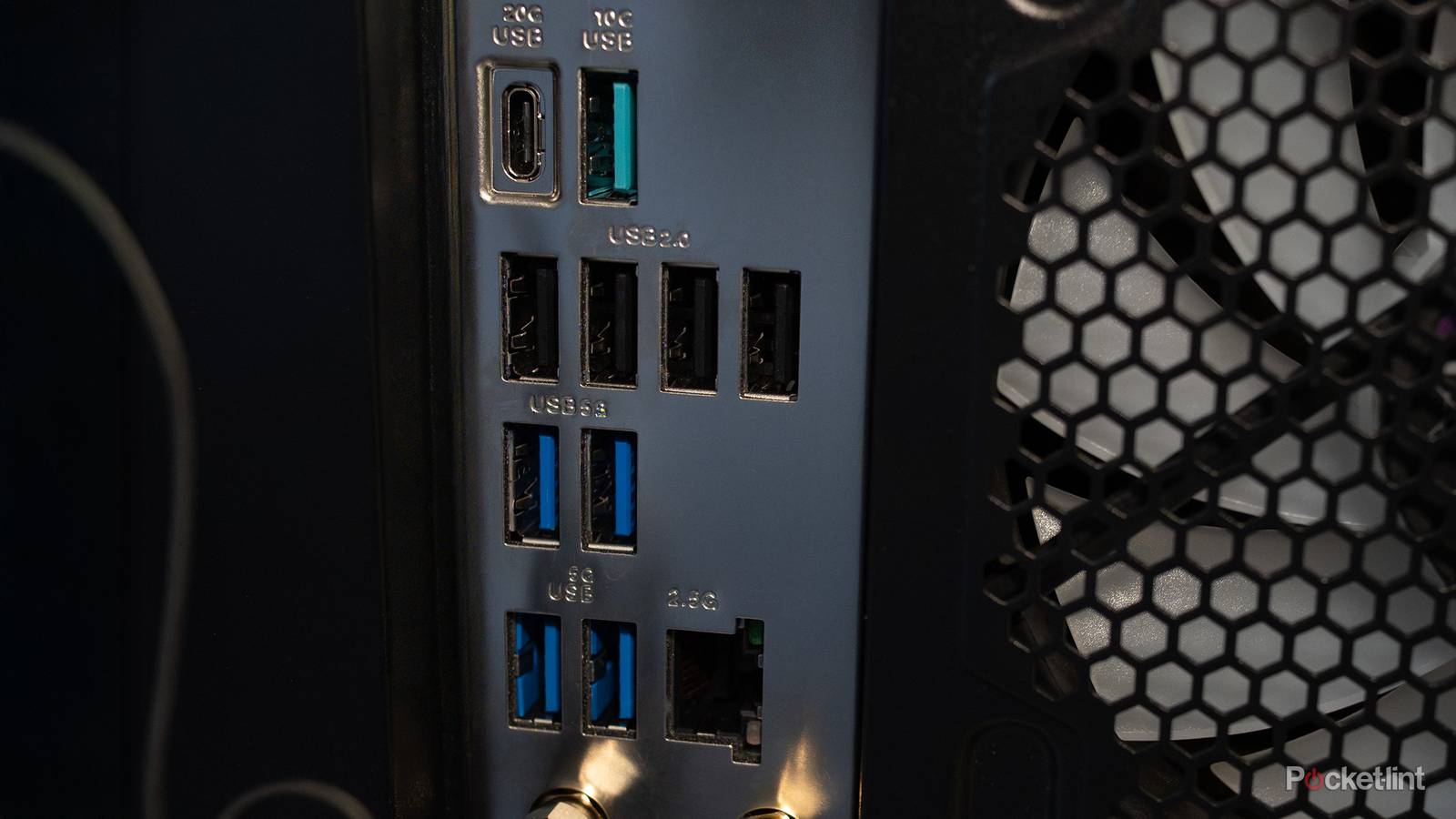 USB ports on the back of a PC 