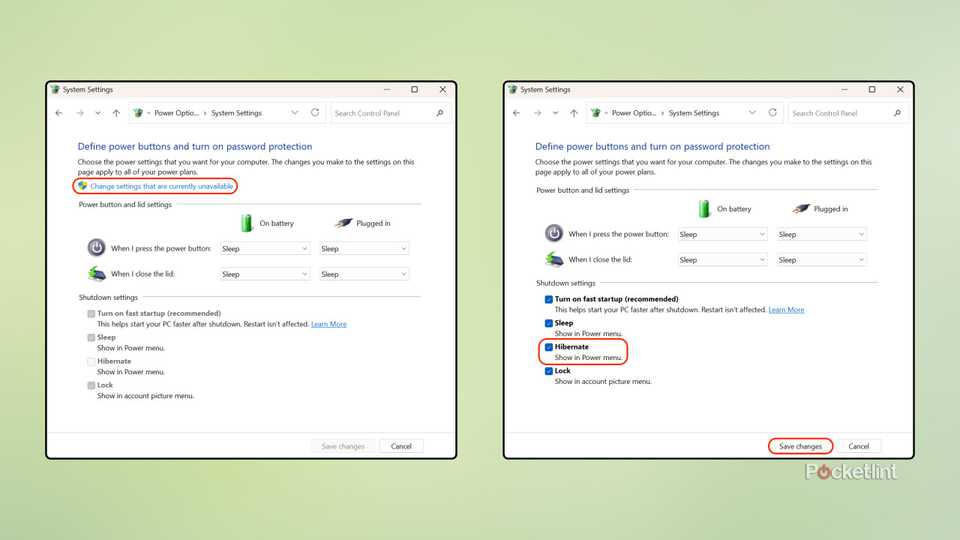 Windows 11 shutdown settings hibernate screenshots 2