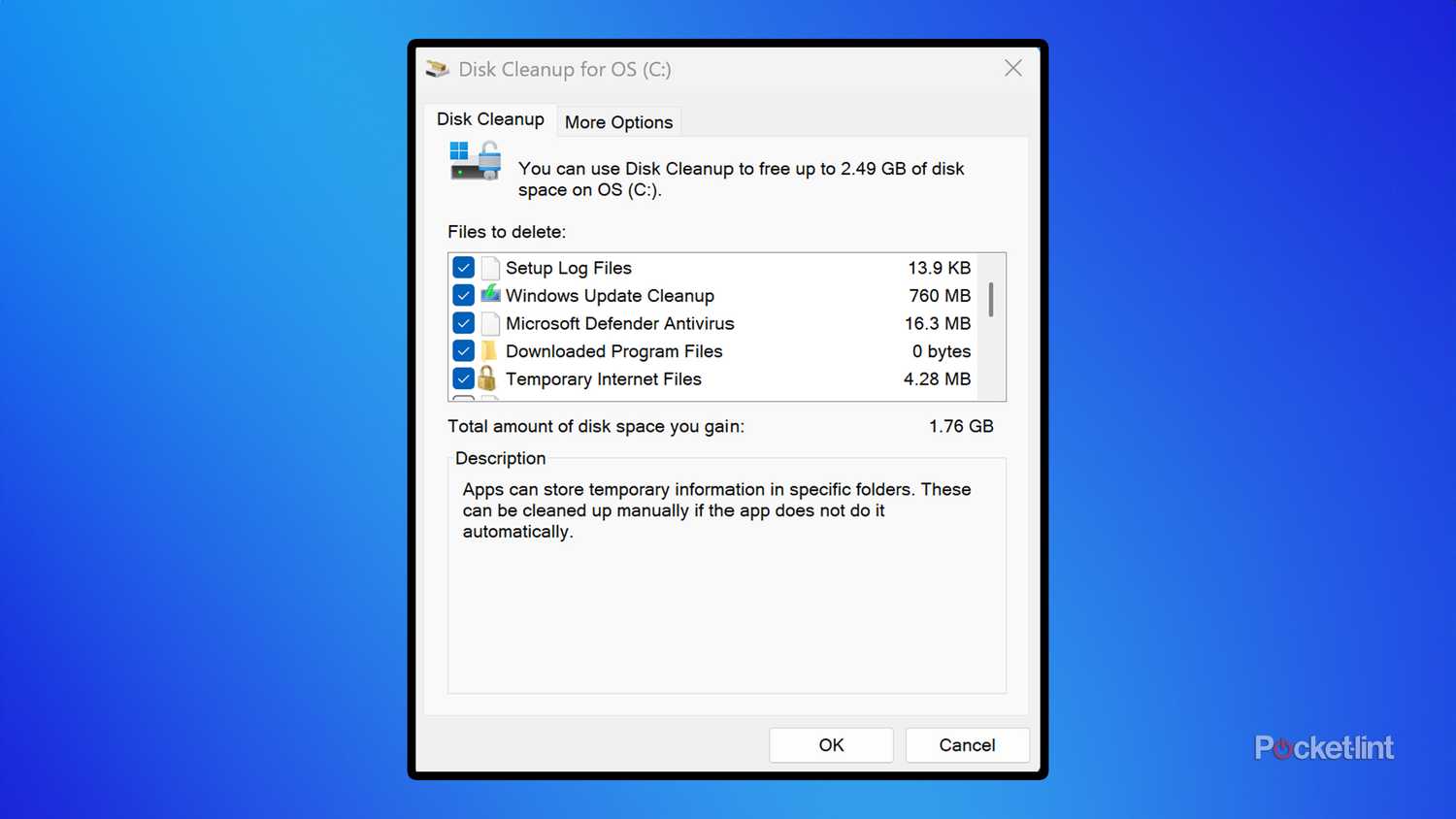 پاکسازی دیسک ویندوز.