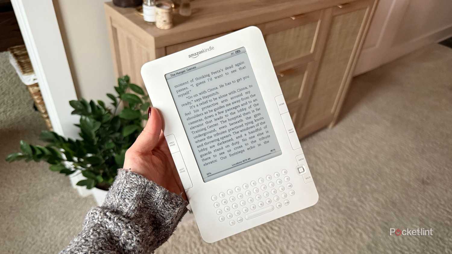 2009 Kindle with The Hunger Games on it. 