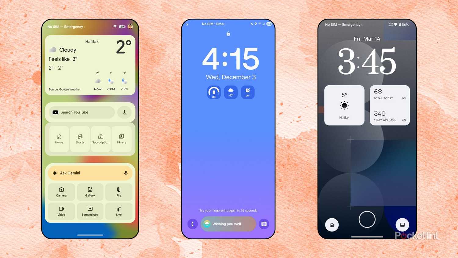 Android lock screen widgets screenshots