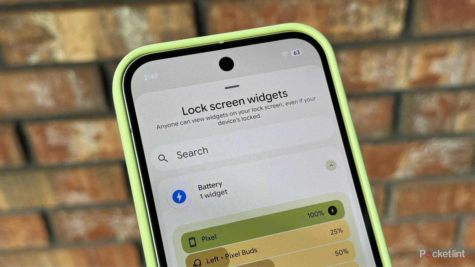 Android lock screen widgets