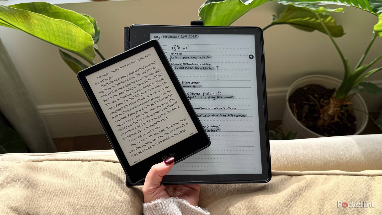 A Paperwhite and Kindle Scribe. 