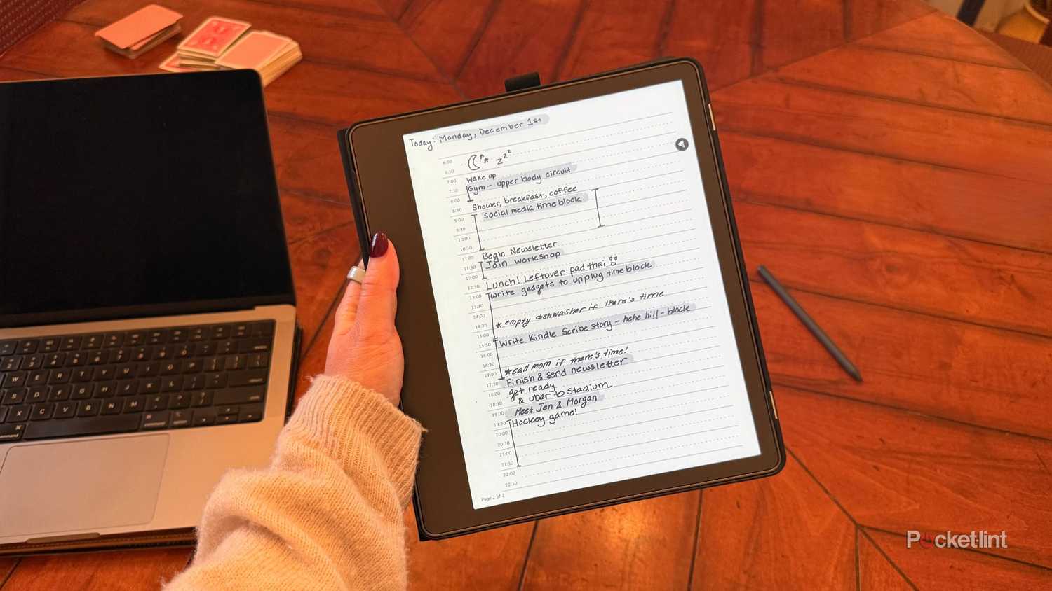 Time blocking on a Kindle Scribe. 