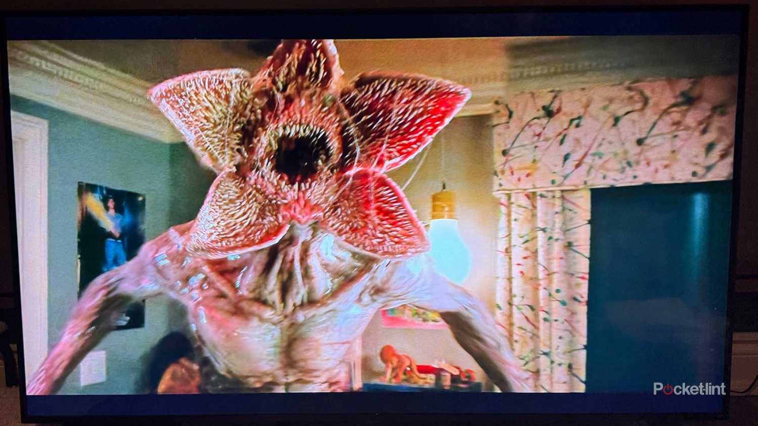 Stranger Things displayed on LG QNED85 smart TV