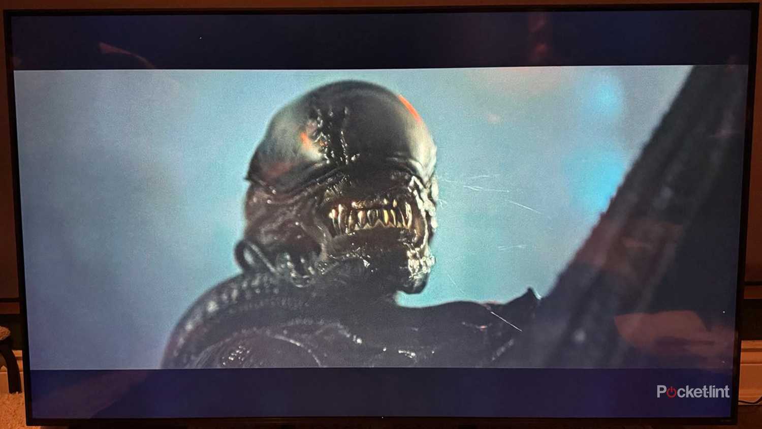 Alien Romulus displayed on LG QNED85 smart TV