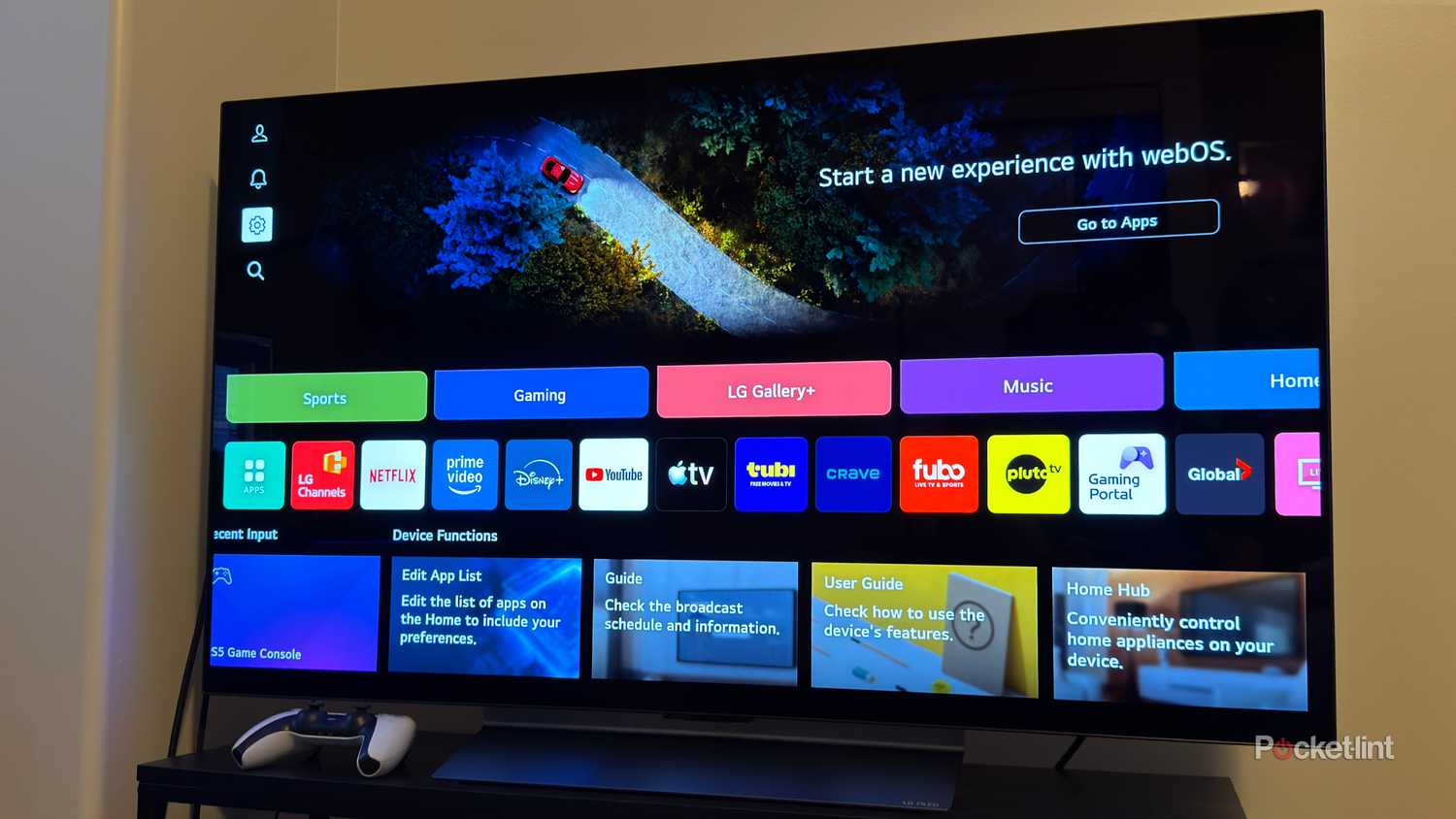 Home screen of LG smart TV.