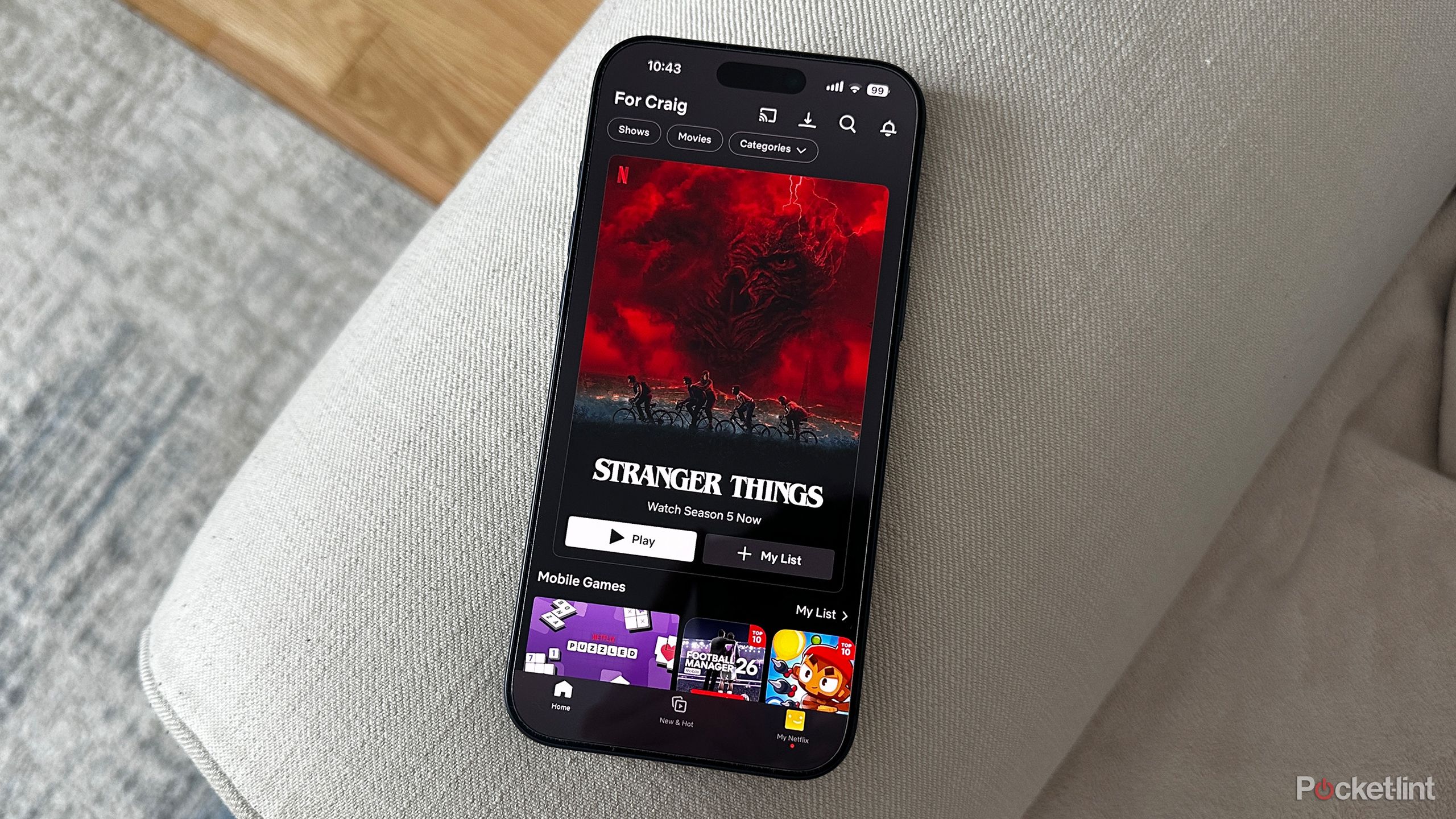 Netflix on an iPhone 17 Pro Max.