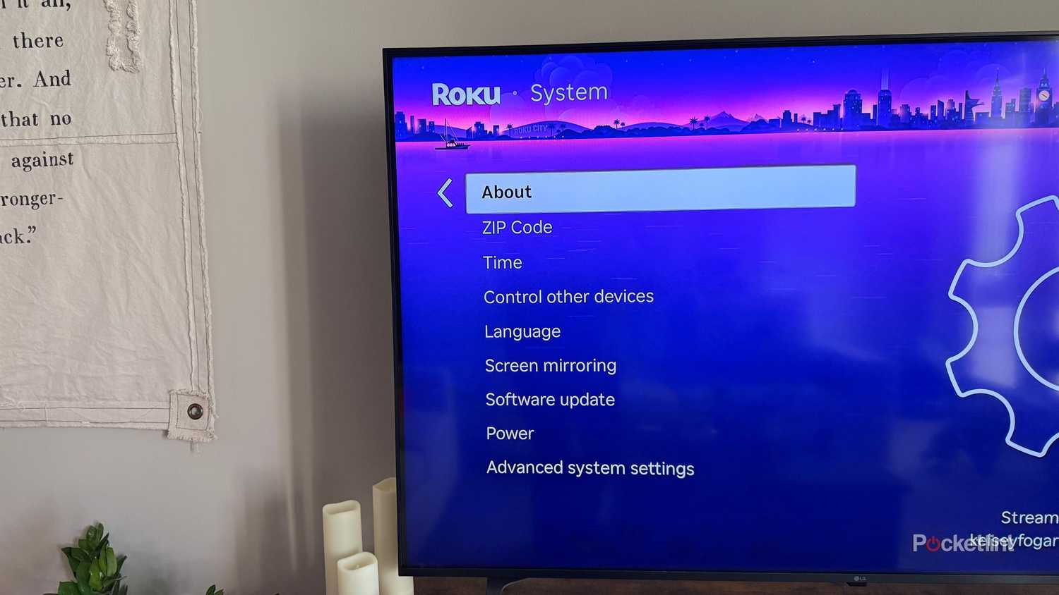 About settings on Roku. 