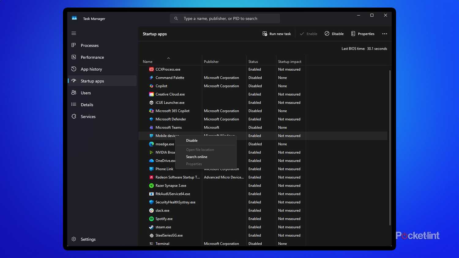 Task manager Windows 11.