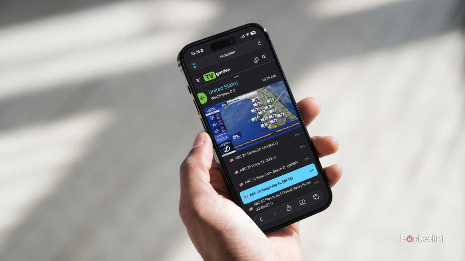 TV garden on a phone