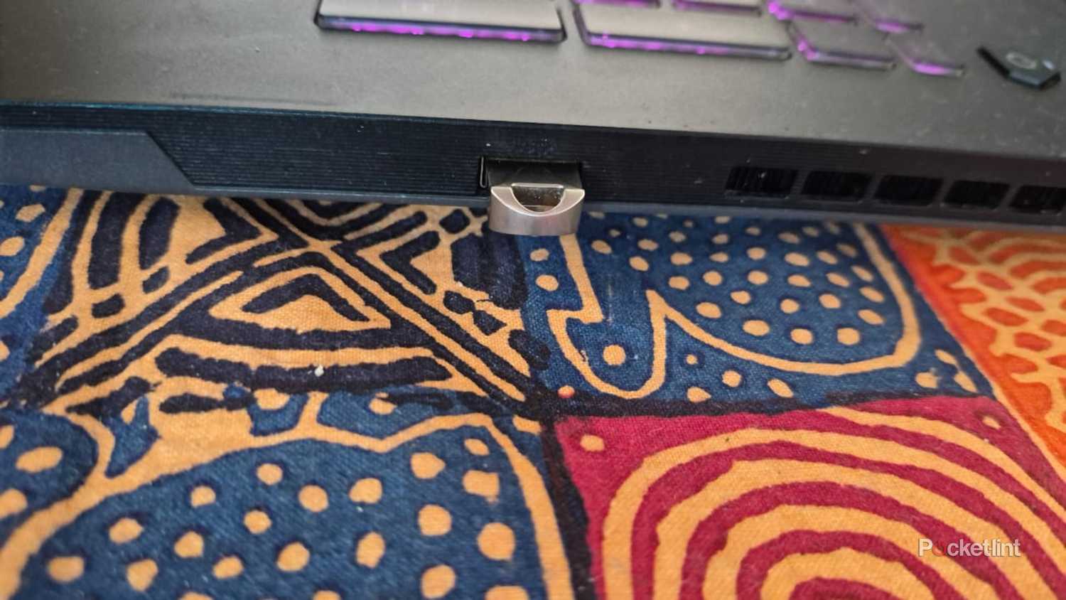 USB stick plugged into laptop