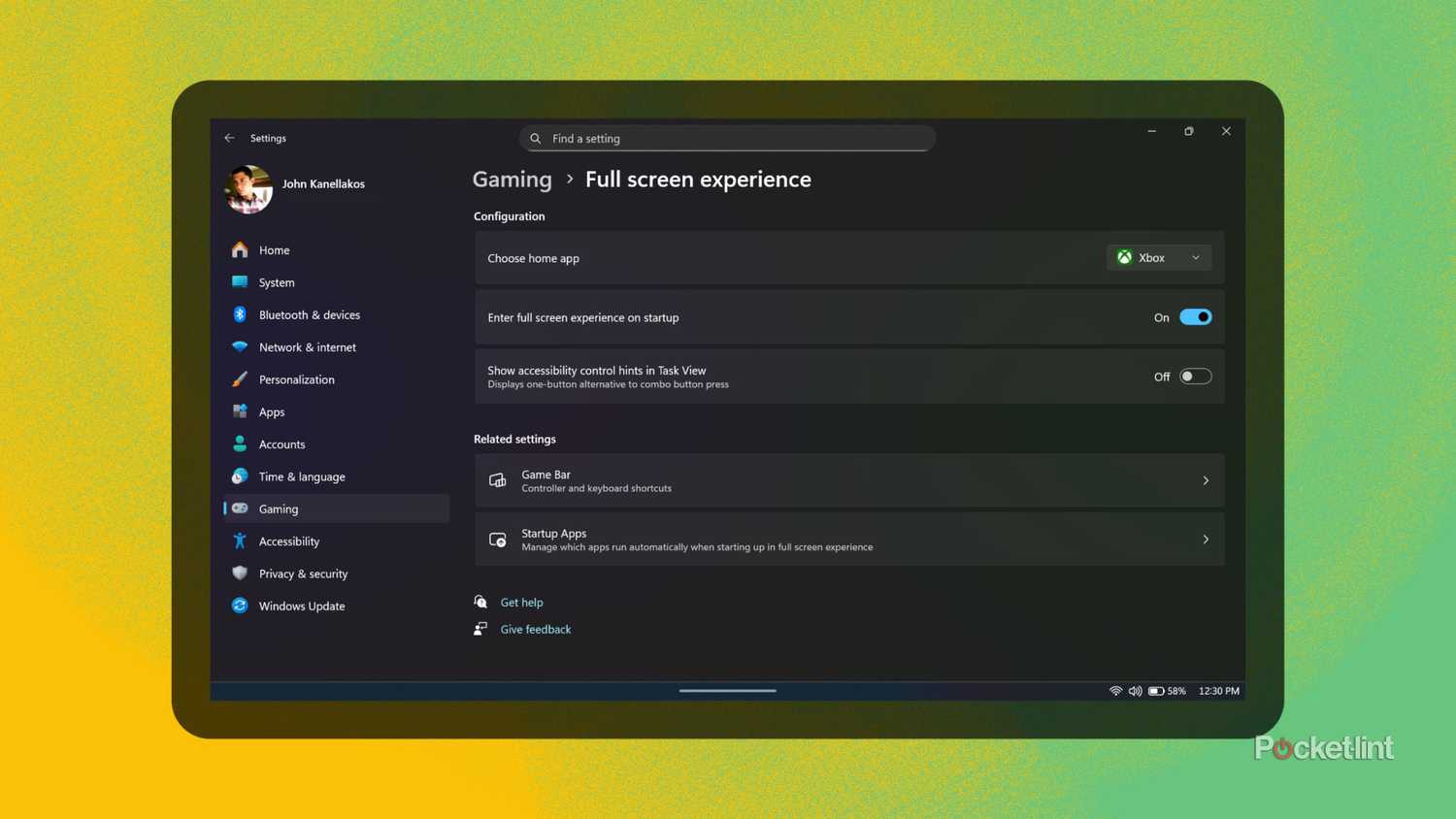 Windows 11 full screen experience screenshot
