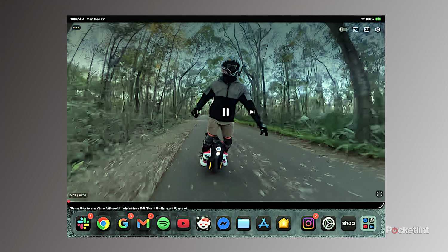Playback controls for YouTube in iPadOS 26.