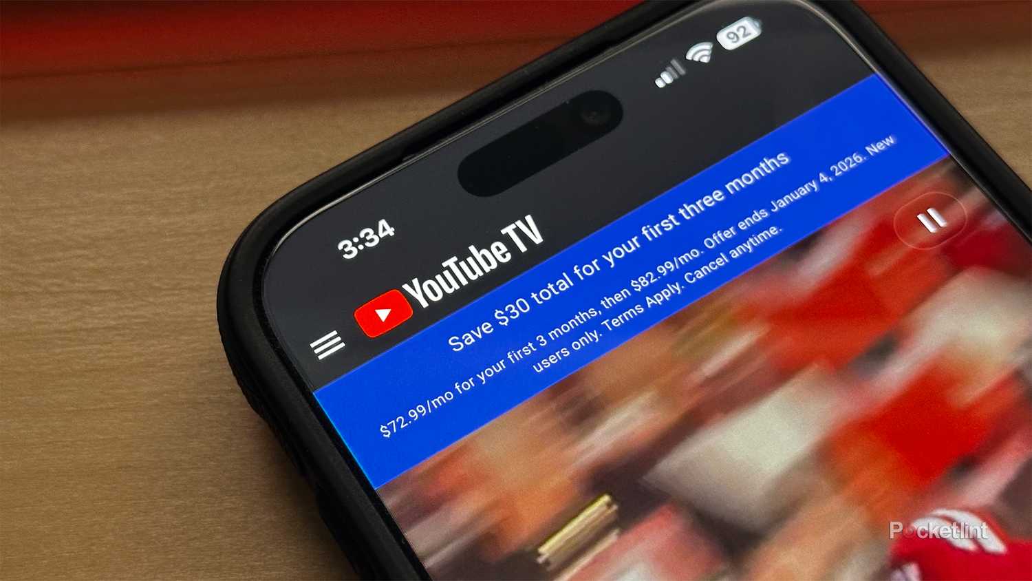 YouTube TV on iPhone.