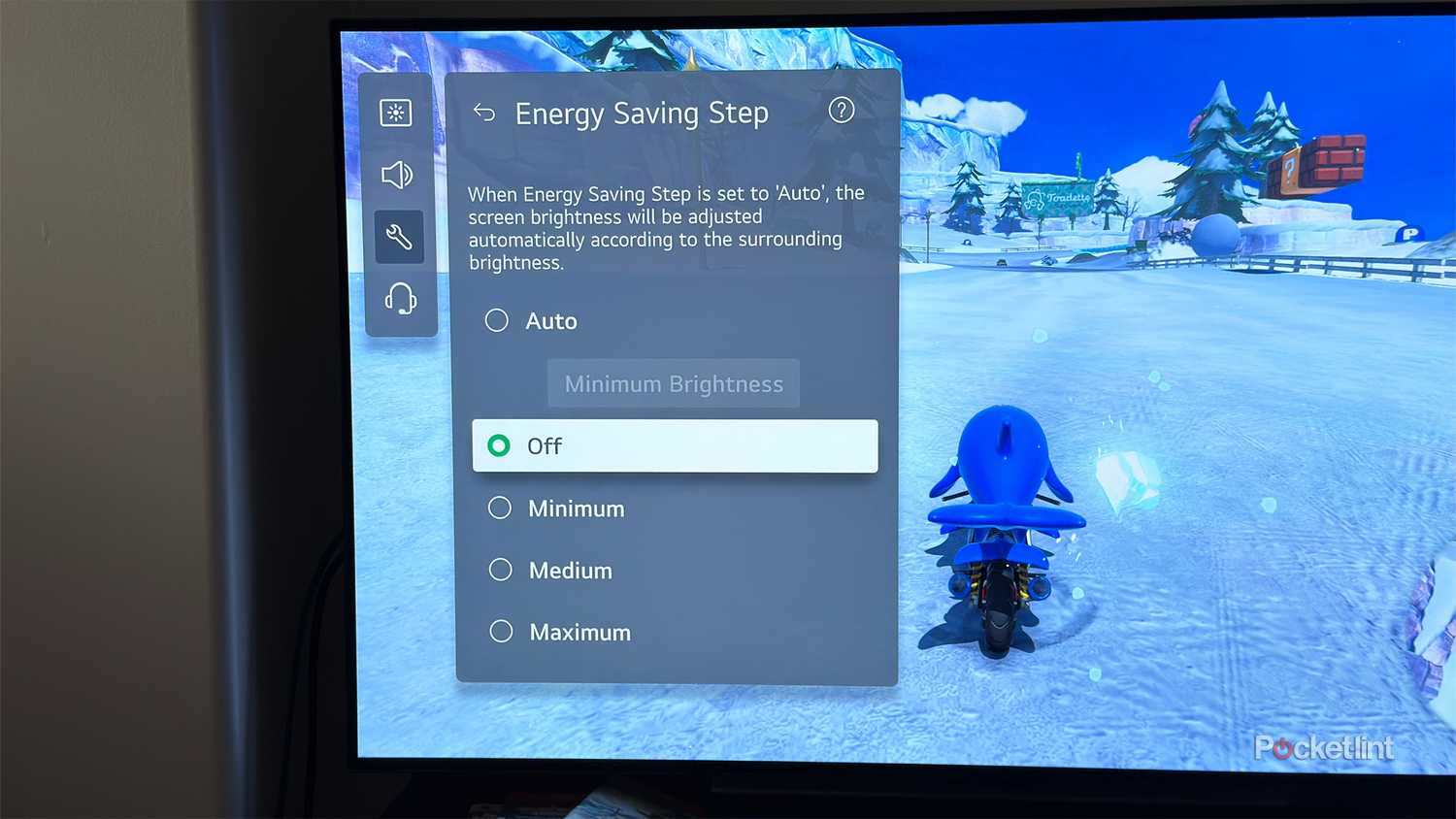 حالت صرفه جویی در مصرف انرژی تلویزیون ال جی.