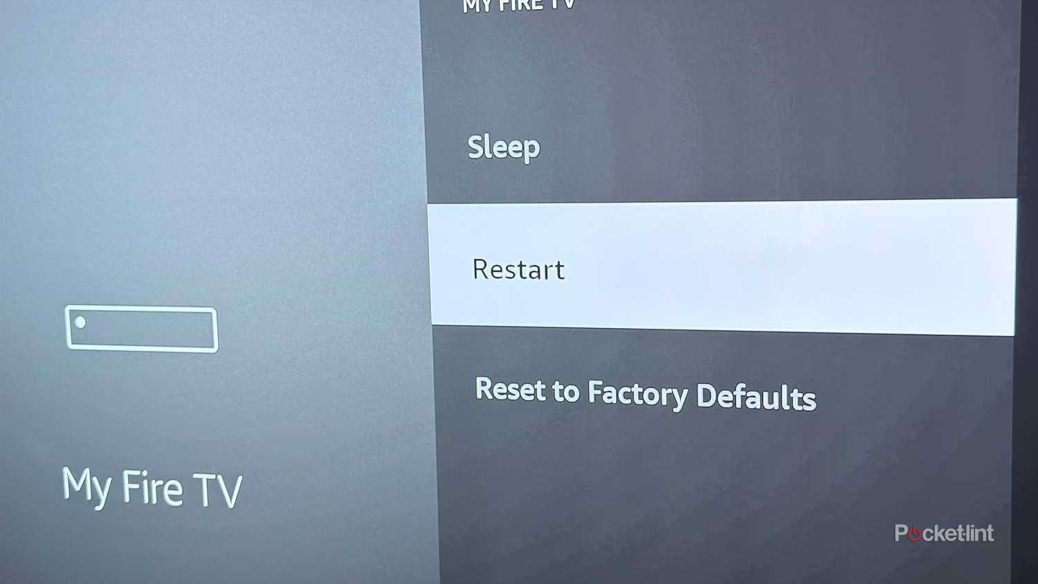 Restart option on Fire TV Stick.