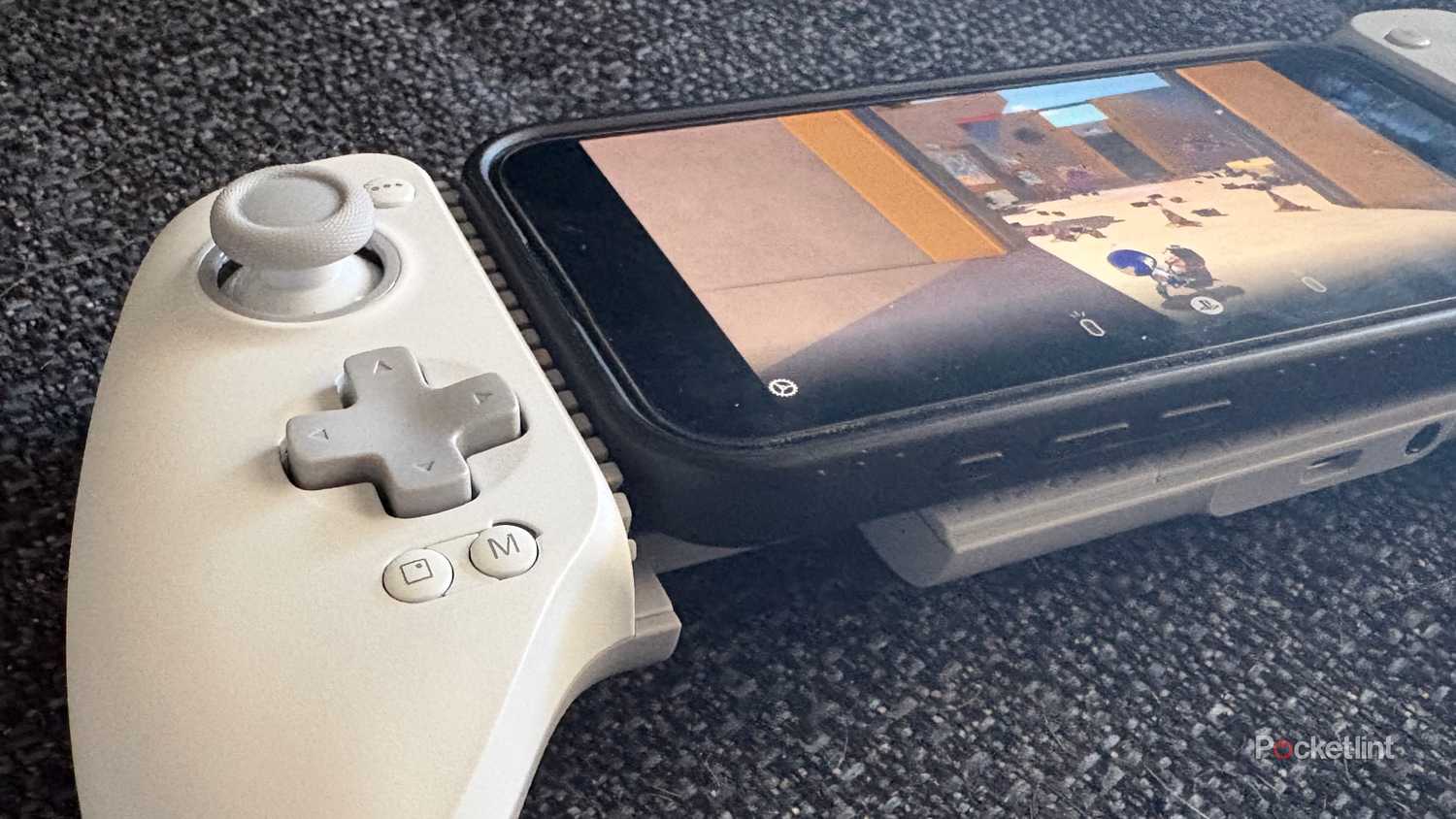 An iPhone connected to the GameSir G8 Plus MFi Type-C mobile controller
