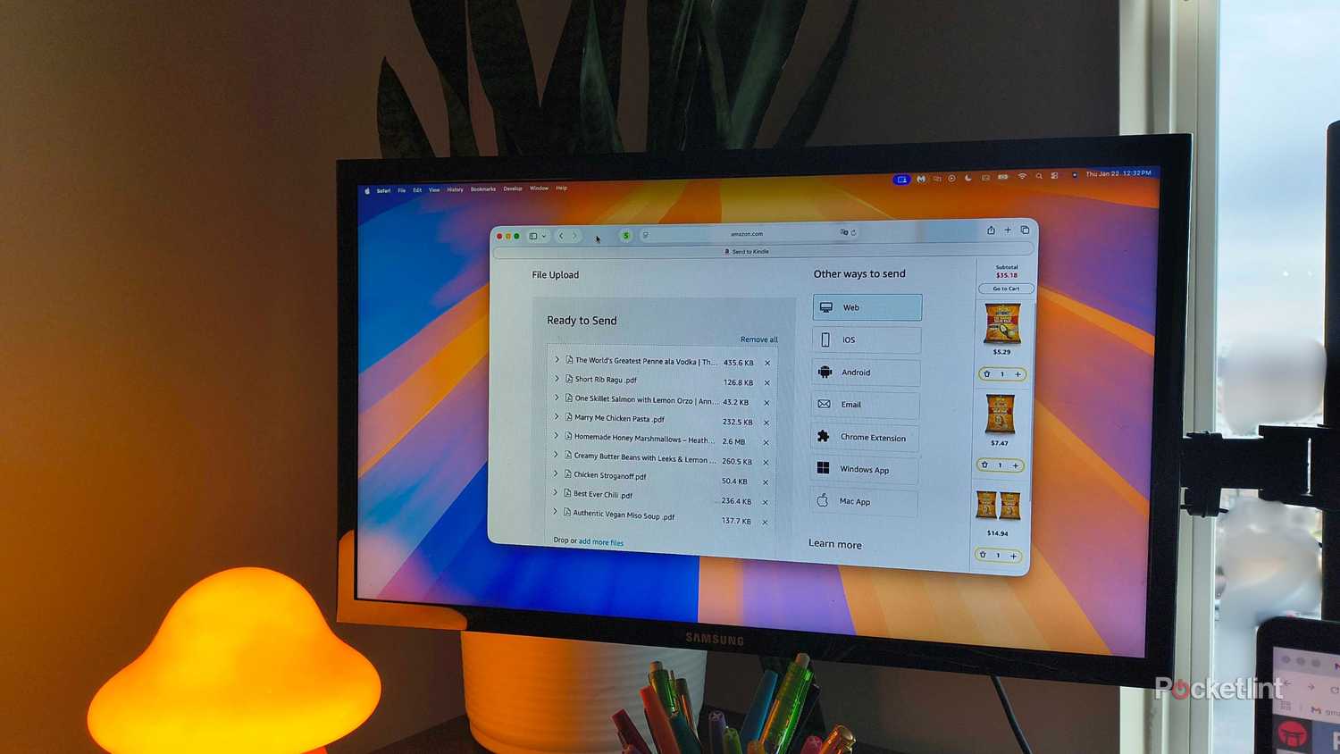 Send to Kindle on browser. 