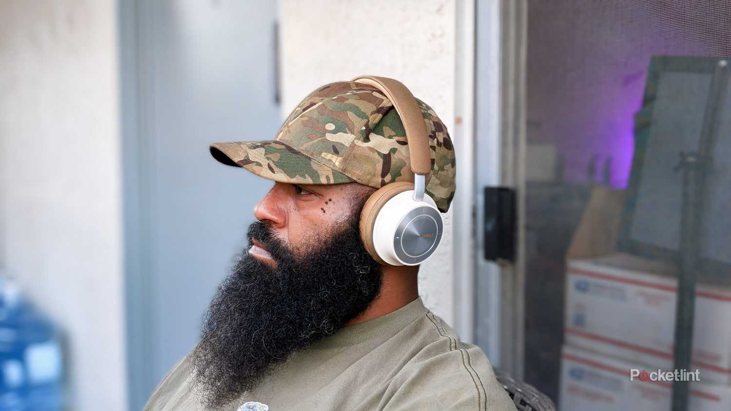 Dali IO-8 Bluetooth headphones being worn by the author