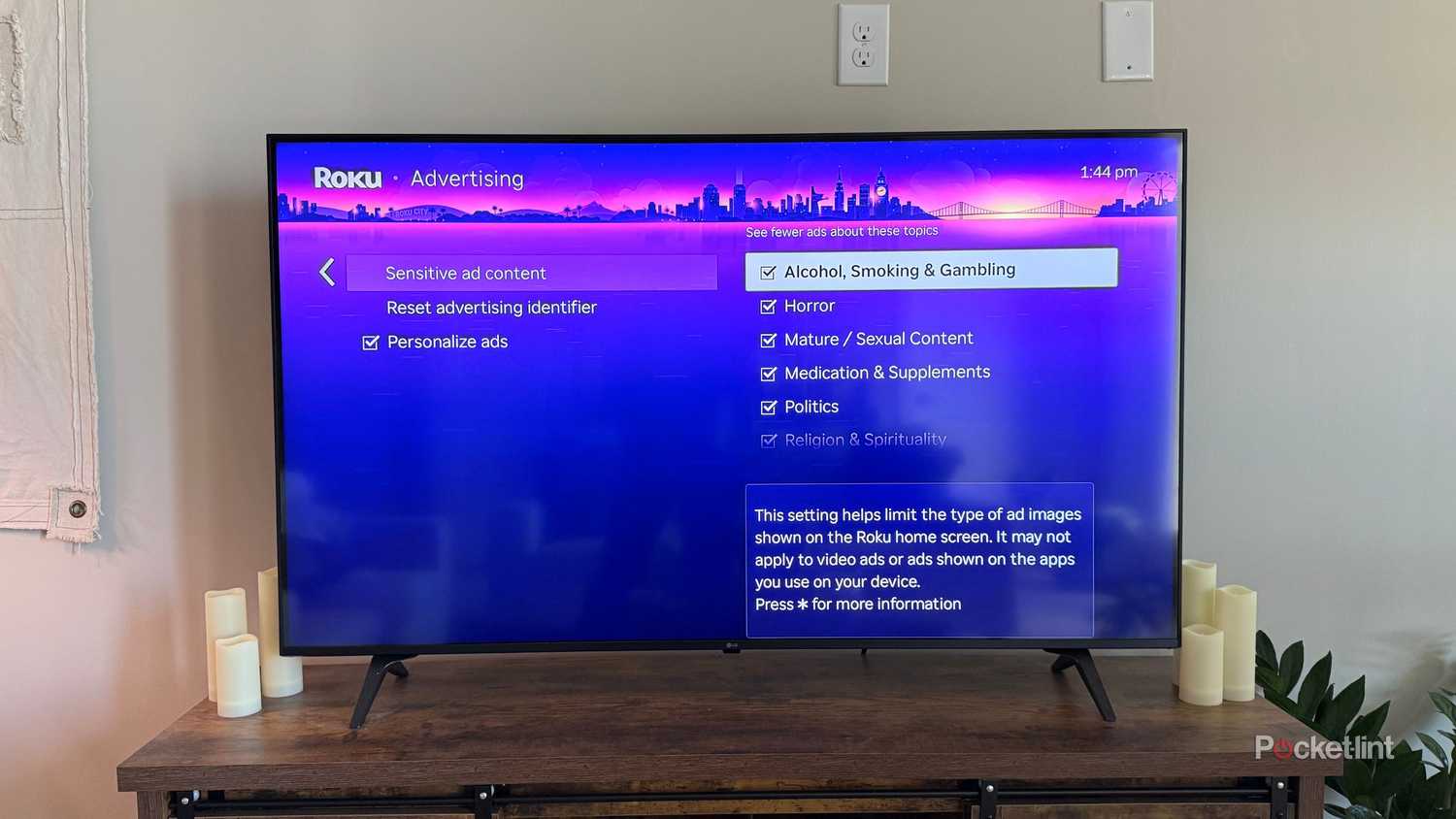 Personalizing ads on a Roku device. 