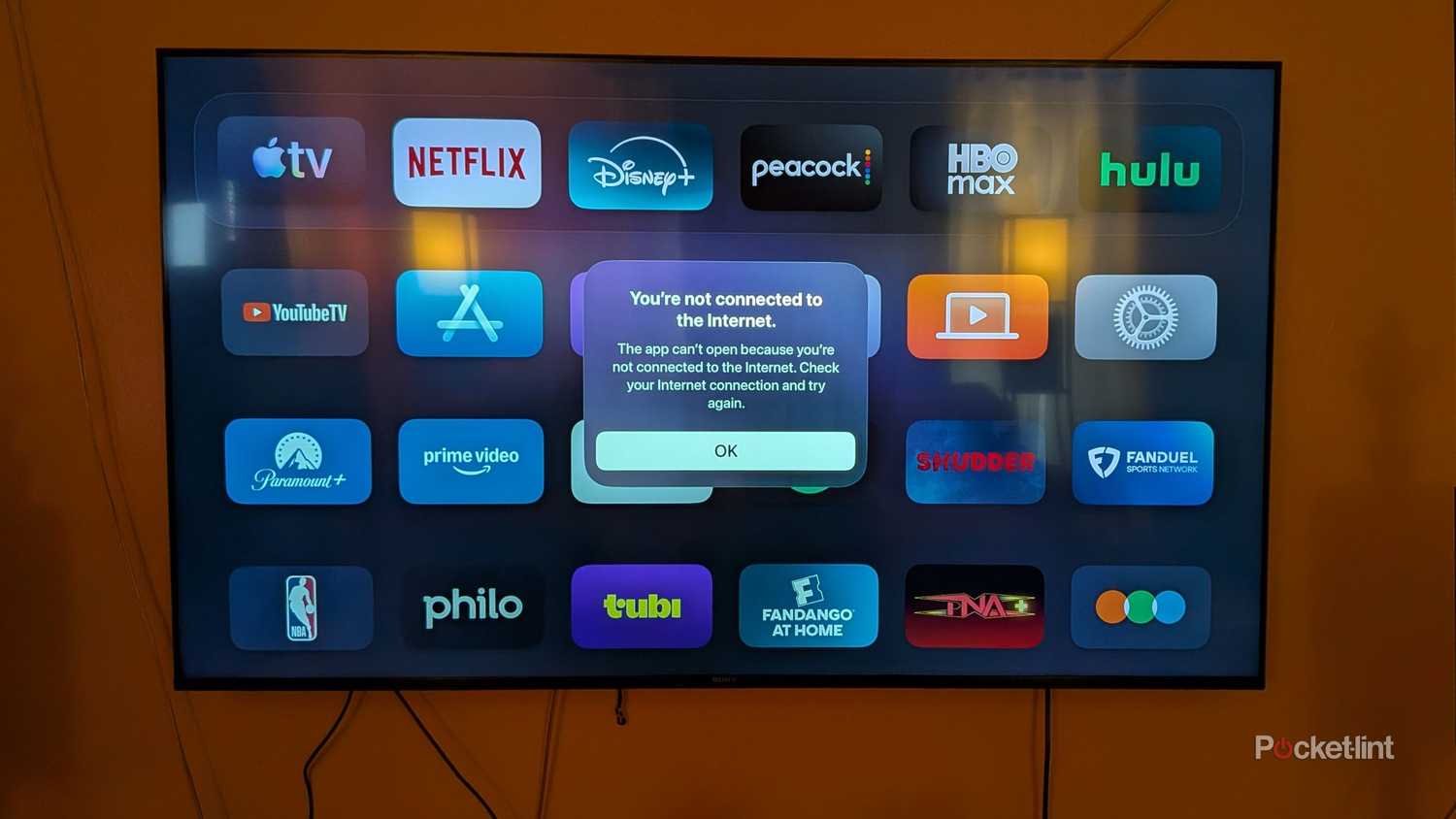 An error message on an Apple TV 4K.