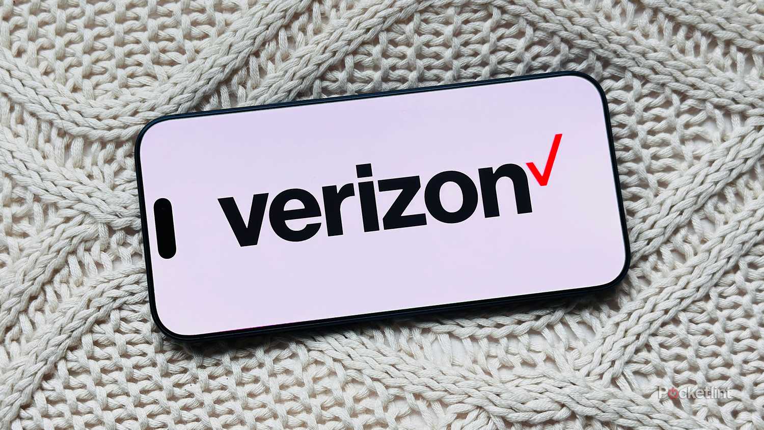 Verizon logo on iPhone.