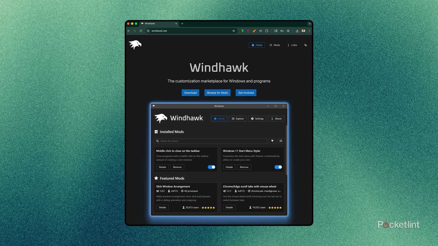 Windhawk website screenshot
