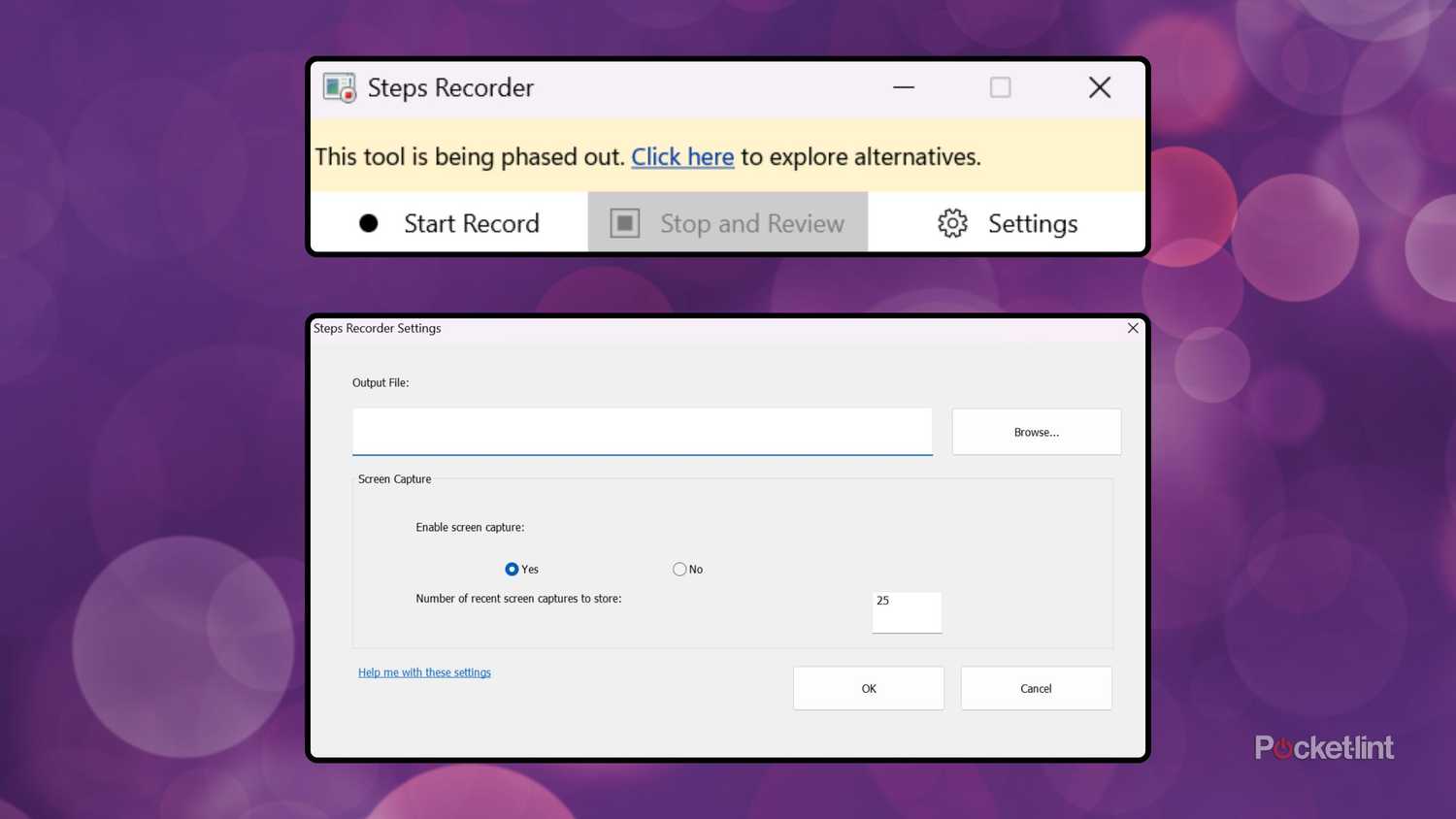 Windows 11 Steps Recorder screenshots