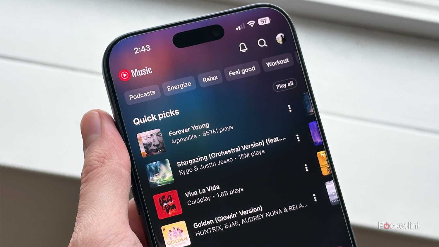YouTube Music on iPhone.
