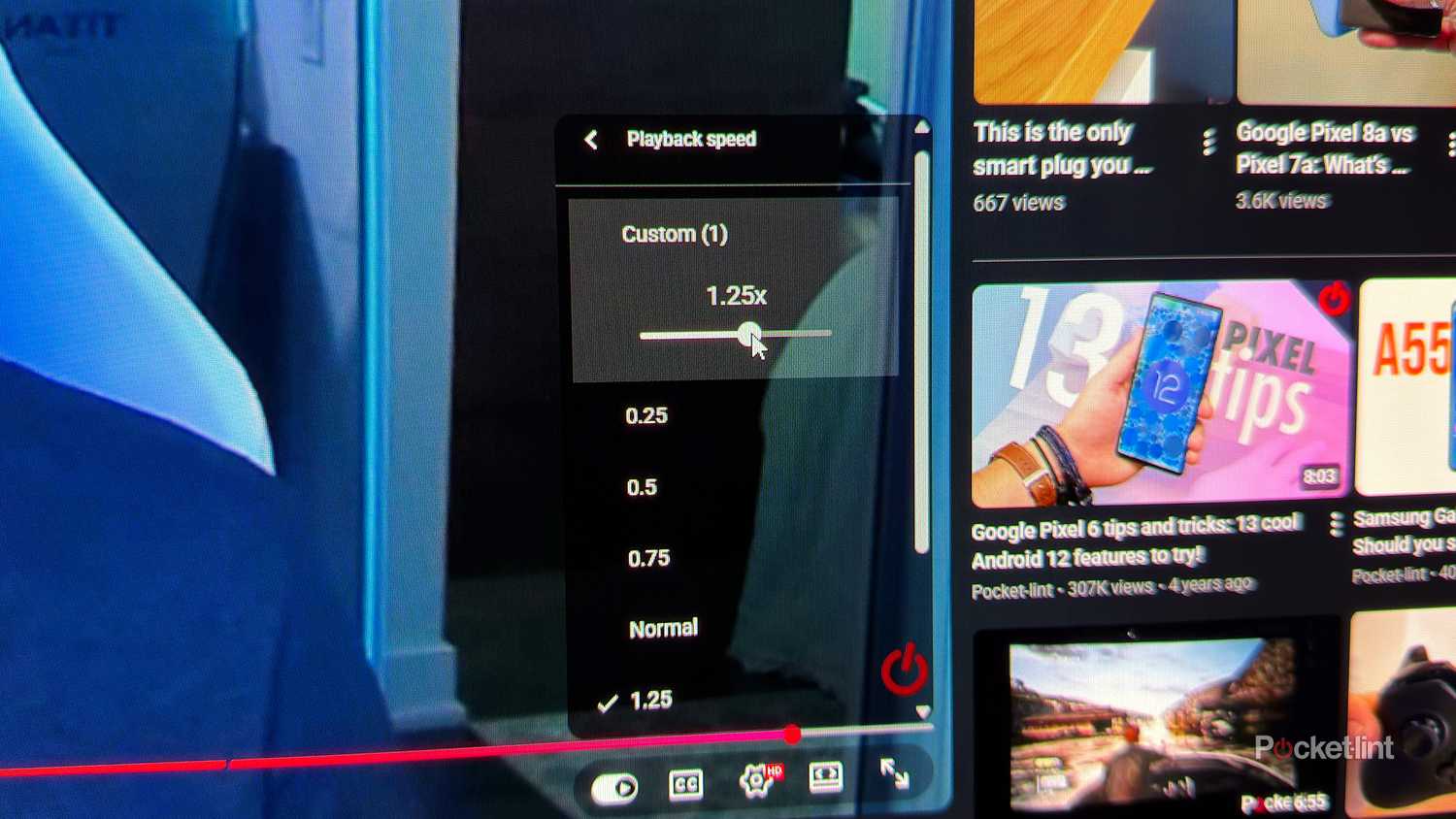 YouTube Playback speed feature.