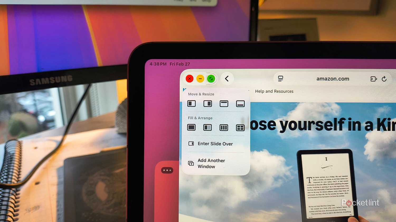 The stoplight menu on an iPad. 