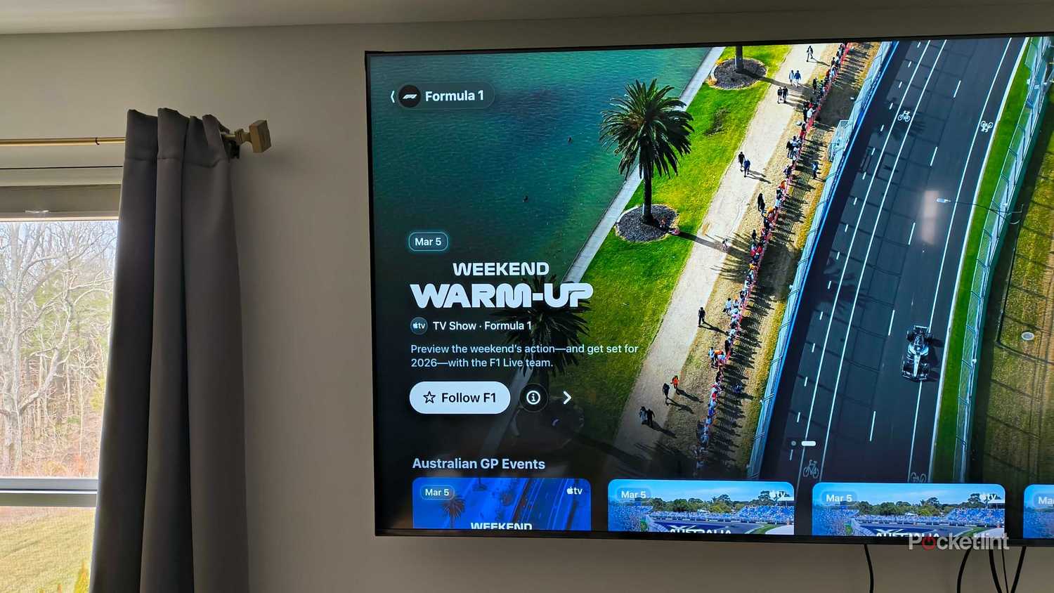 The F1 channel on Apple TV home. 