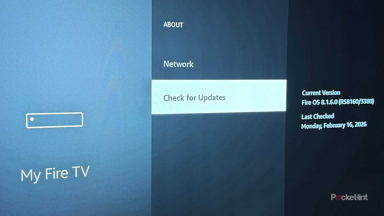 Fire TV check for updates.