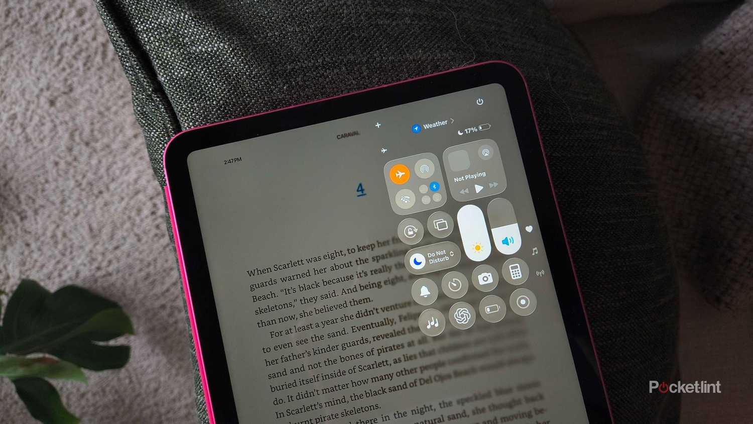 An iPad on Airplane Mode. 