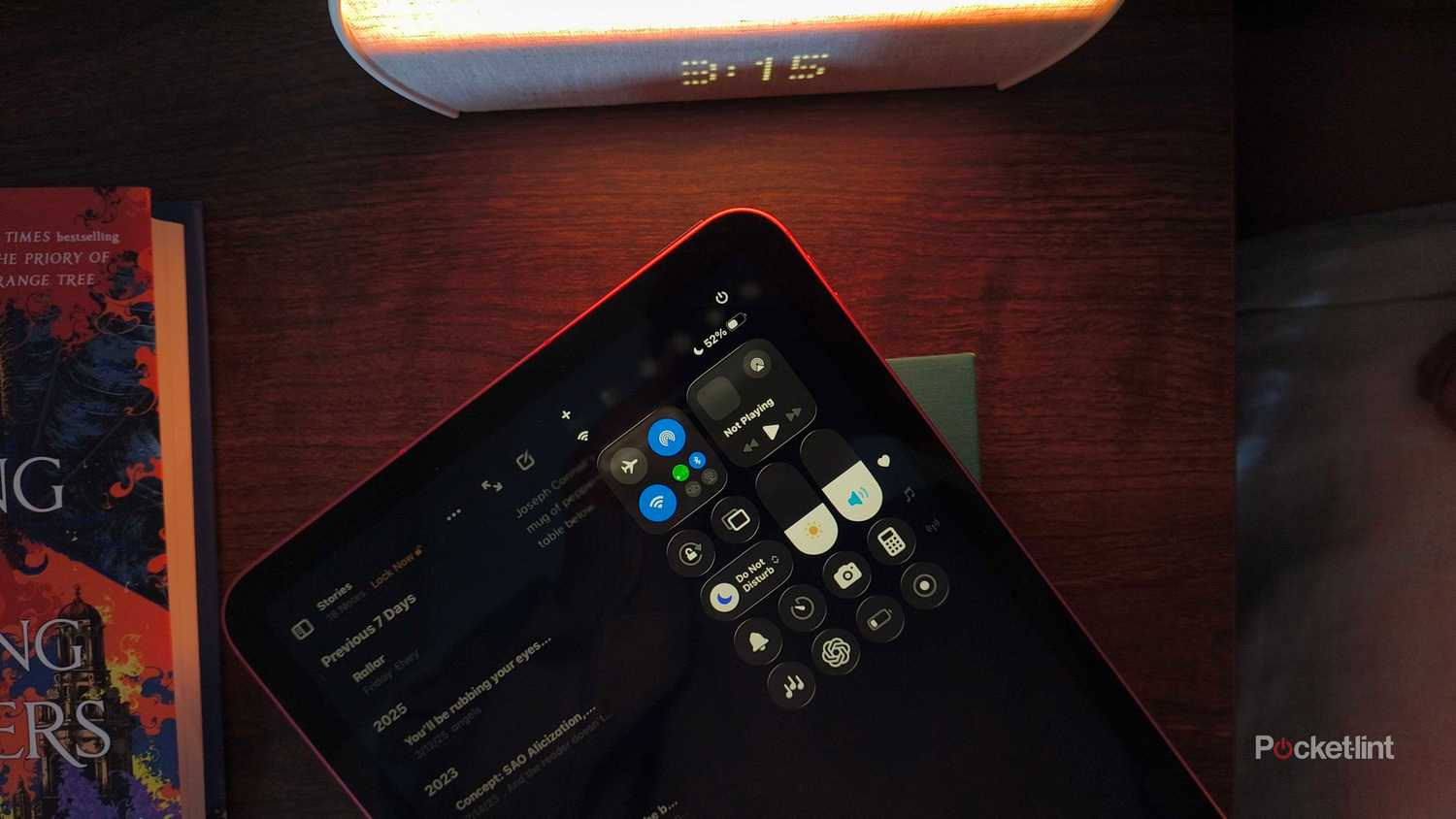 Control Center open on an iPad.