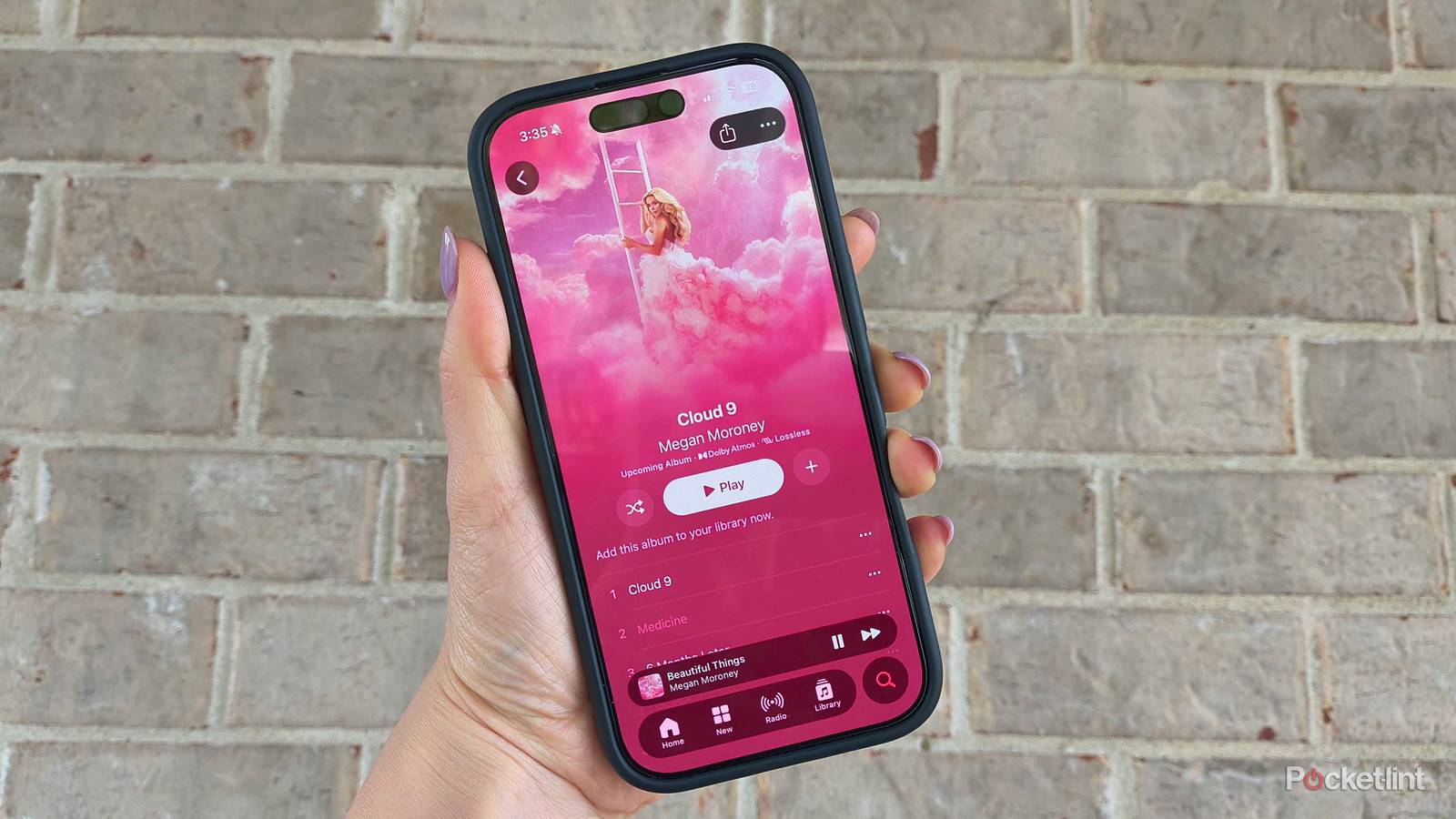 Full-page artwork for Albums and Playlists. 