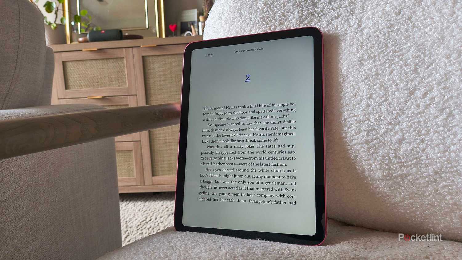 An iPad with Once upon a Broken Heart on it.