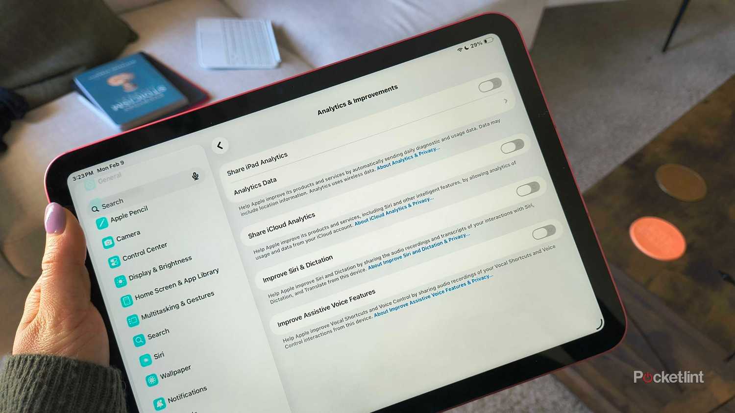 Analytics on an iPad. 