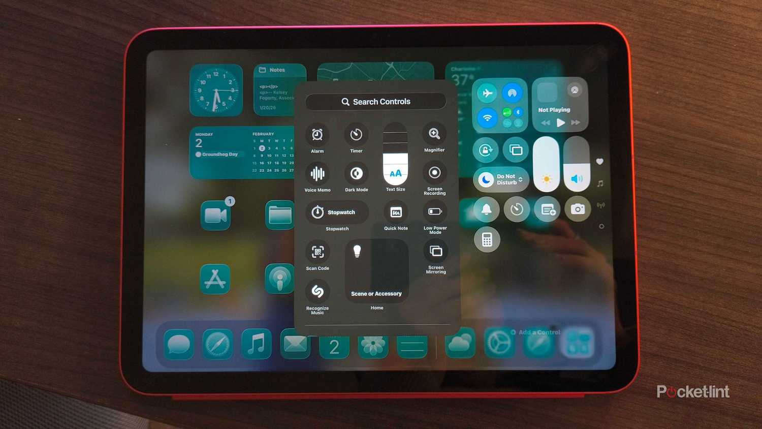 Customizing a Control Center on iPadOS. 