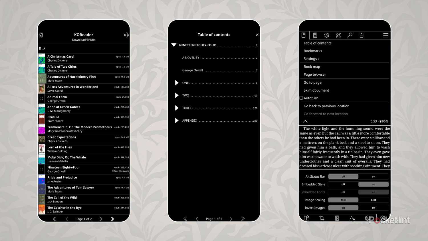 KOReader screenshots