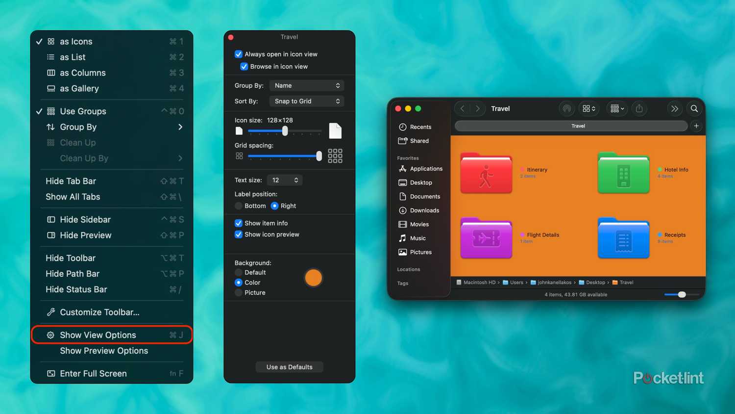 macOS 26 Finder Show View Options